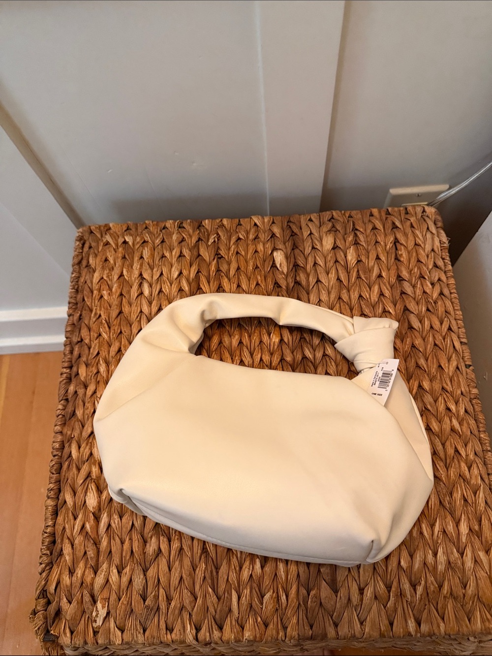 Old Navy Cream Knot-Top Mini Shoulder Bag